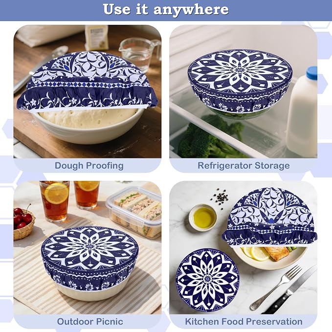 2 Large Reusable Beeswax Bowl Covers - Image 7