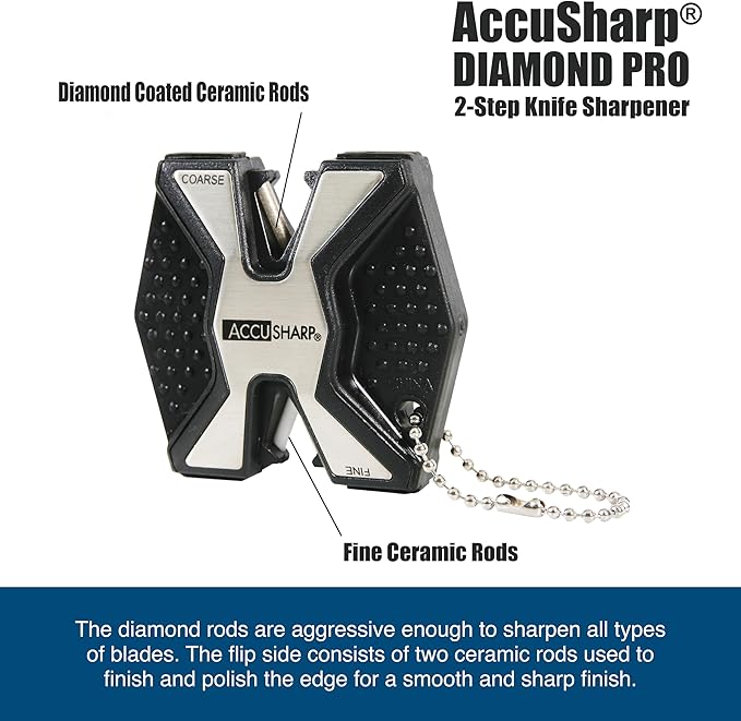 AccuSharp Diamond Pro 2-Step Knife Sharpener, Hones & Sharpens Blade’s Edge - Image 4