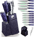 FULLHI 14pcs Block Knife Set, Chef's Knife Steak Knives Set by ExpertForPortableAndButcherKnifeSet