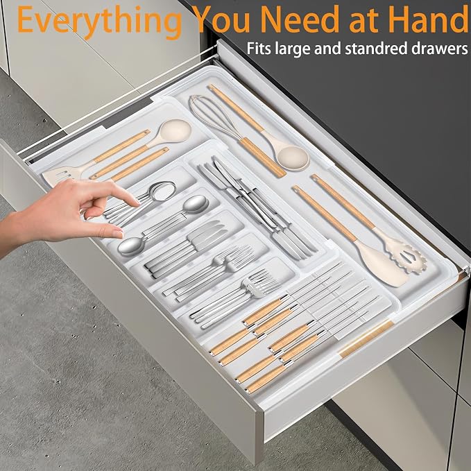 Homecor Silverware Organizer for Kitchen Drawer, Expandable Utensil Drawer - Image 9