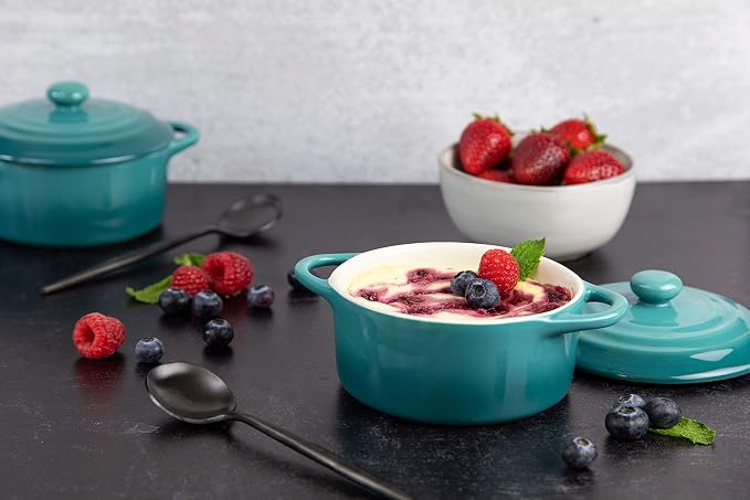 Kook Ceramic Mini Cocotte Set, Small Casserole Dishes - Image 5