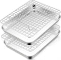 TeamFar Toaster Oven Pan with Rack Set, Non-Toxic & Heavy-Duty, Dishwasher Safe by TeamFar