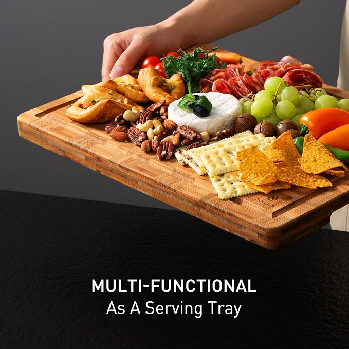 3 Pack Heavy Duty Bamboo Cutting Board Set Non Toxic Wooden Cutting Board - Image 6