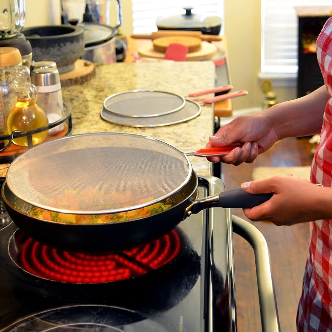Grease Splatter Screens Guards Shields Frying Pan Pot Cooking Oil Cover Skillet - Image 2