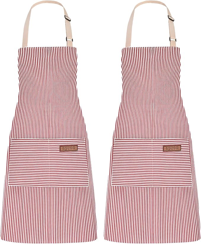 2Pack Adjustable Kitchen Apron for Women Men by ZAIORD