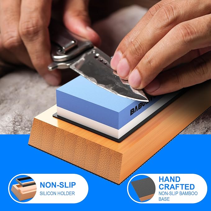 Premium Whetstone Knife Sharpening Stone 2 Side Grit 1000/6000 Waterstone- - Image 3
