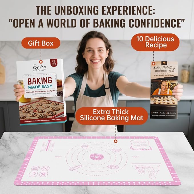 Silicone Baking Mat with 10 Recipes, Pastry Mat - Image 2
