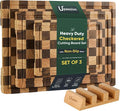 3 Pack Checkered Wood Cutting Board Set Cutting Boards by Upassion