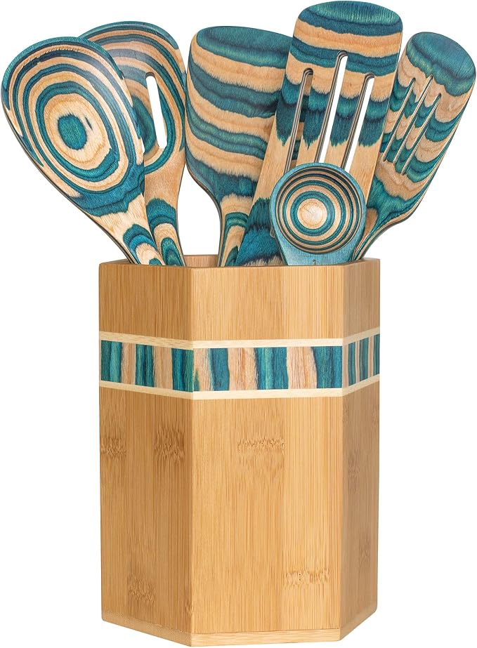 Totally Bamboo Baltique Mykonos Collection Kitchen Utensil Holder, Large - Image 3