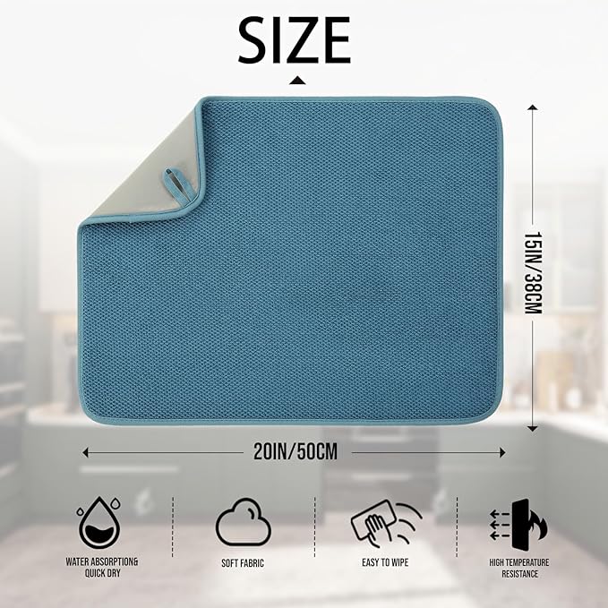 2 Pack Microfiber Dish Drying Mat - Image 2