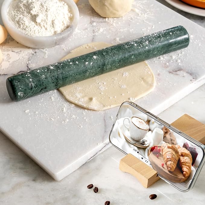 Marble French Rolling Pin for Baking, 12 Inch Non Stick Polished Rolling Pin - Image 7