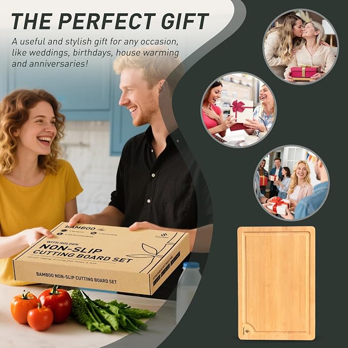 5 Packs Bamboo Cutting Board Set - Image 7