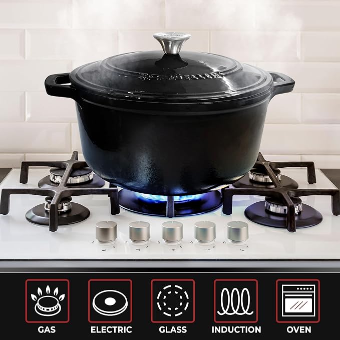 MUELLER HOME 6 Quart Enameled Cast Iron Pot Dutch Oven, Heavy-Duty Oven-Safe up - Image 6