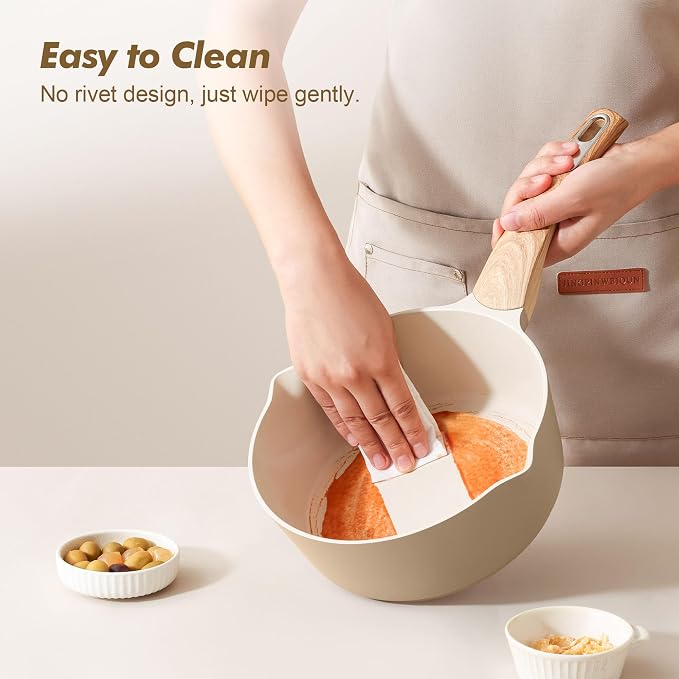 SENSARTE 1.5 & 2.5 Quart Ceramic Sauce Pan Sets - Image 5