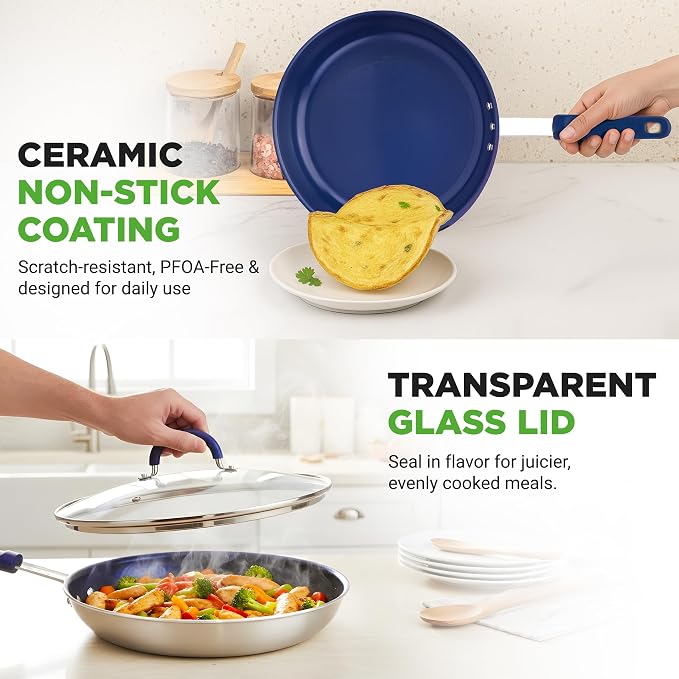 NutriChef 10'' Medium Fry Pan - Image 3