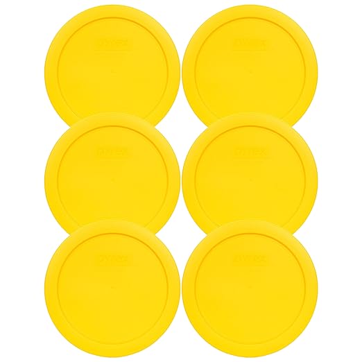 Pyrex 7201-PC 4 Cup Meyer Lemon Yellow Food Storage Replacement Lids by Pyrex