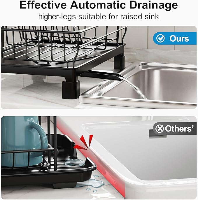 GSlife Small Dish Drying Rack for Kitchen Counter - Image 4