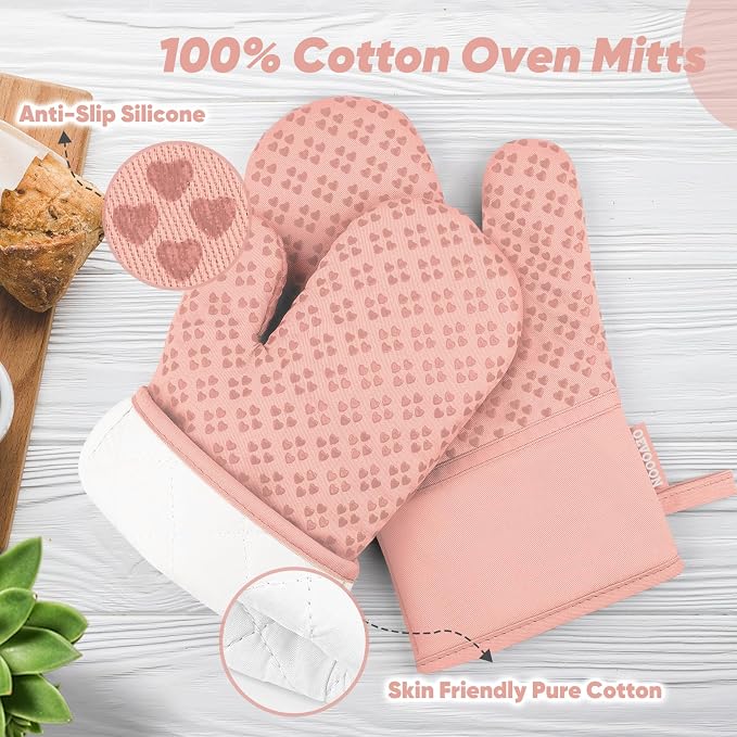 Oven Mitts and Pot Holders 4 Sets, Heat Resistant 500 ℉ Oven Mitt and Pot Holder - Image 3
