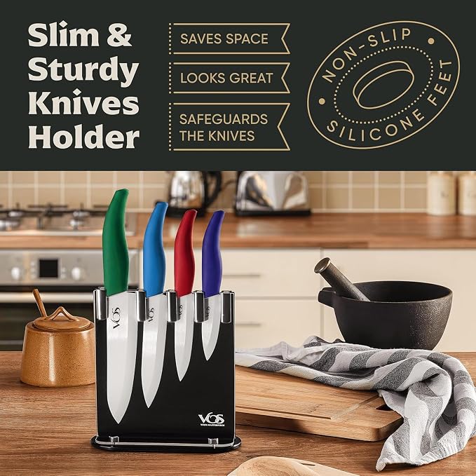 Vos Ceramic Knife Set with Block, Ceramic Knives Set - Image 5
