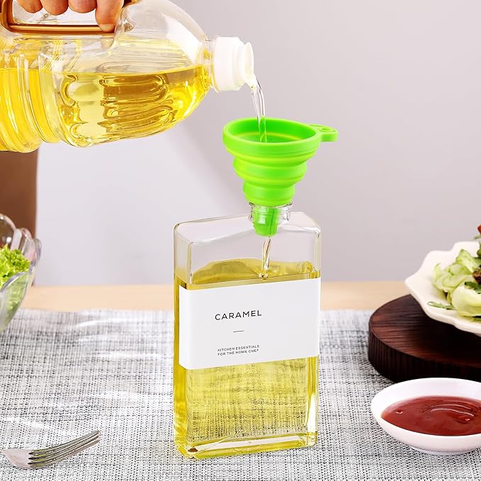 Olive Oil Dispenser Bottle for Kitchen, 3 Pack Glass Oil and Vinegar Dispenser - Image 4