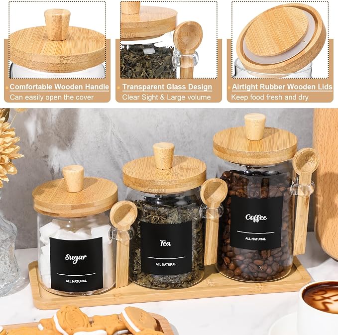 Suclain 3 Pcs Glass Coffee Container - Image 3
