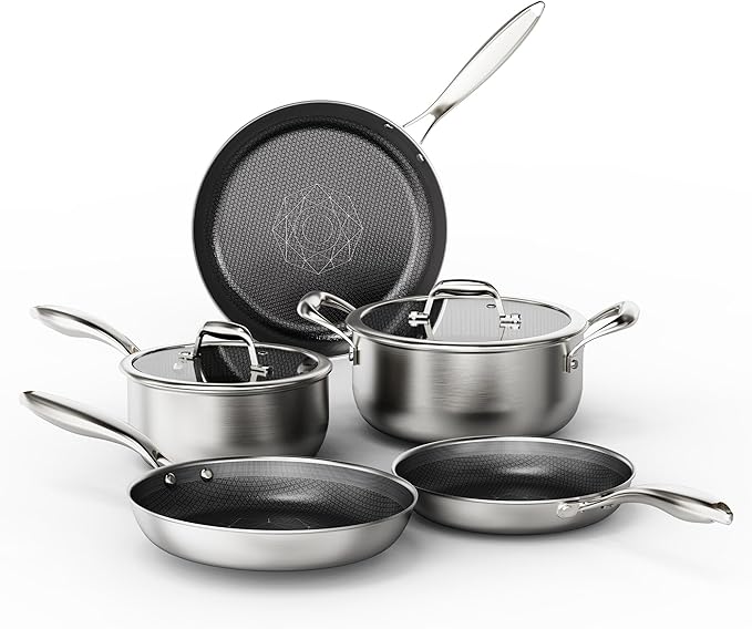 COOKER KING Stainless Steel 7PCS Cookware Set, Pots and Pans Set, Non Stick by cookerking
