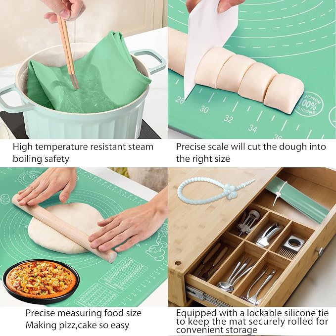 Silicone Pastry Mat 28" x 20" Extra Thick Non Stick Baking Mat - Image 6