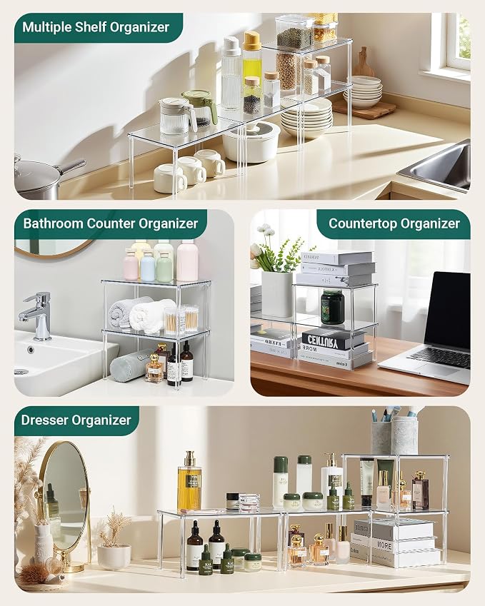 Bobomoment Acrylic Cabinet Organizer, Spice Rack Organizer - Image 2