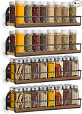 TJ.MOREE 4 Pack Spice Rack Wall Mounted Rustic Style Hanging Spice Organizer by TJMOREE