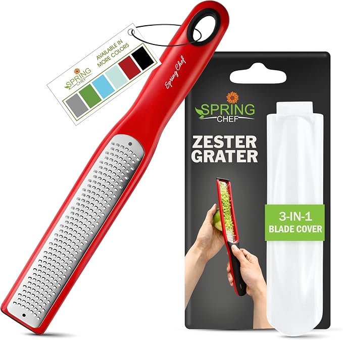 Spring Chef Premium Red Lemon Zester Grater by SpringChef