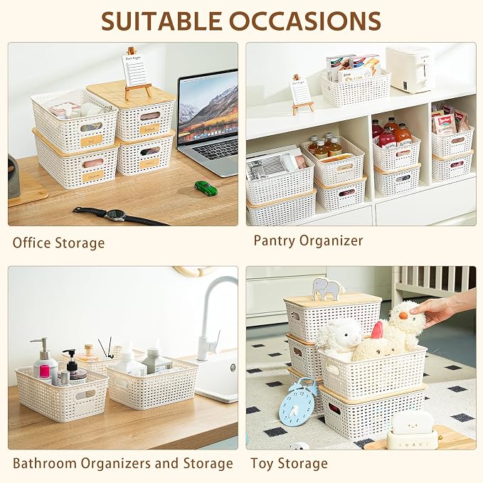 8 Pack Plastic Storage Bins - Image 2