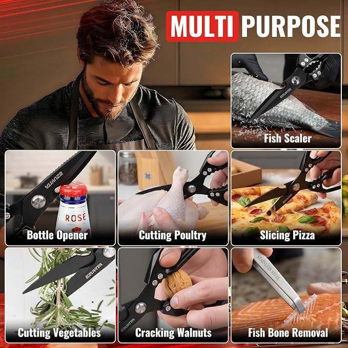 5-in-1 Multifunctional Heavy-Duty Korean Kitchen Scissors - Image 6