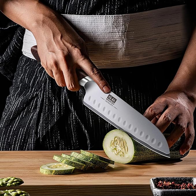 SHAN ZU 7 Inch Chef Knife, High Carbon Japanese 10Cr15Mov Stainless Steel - Image 7