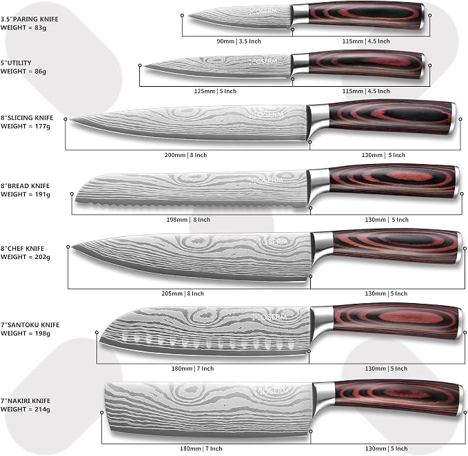 Gift-Ready Knife Set, Japanese Style 8-Piece Kitchen Knife Set - Image 3