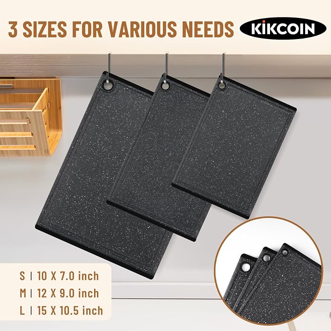 Plastic Cutting Boards for Kitchen, 3-Piece Large Cutting Board Set Dishwasher - Image 2