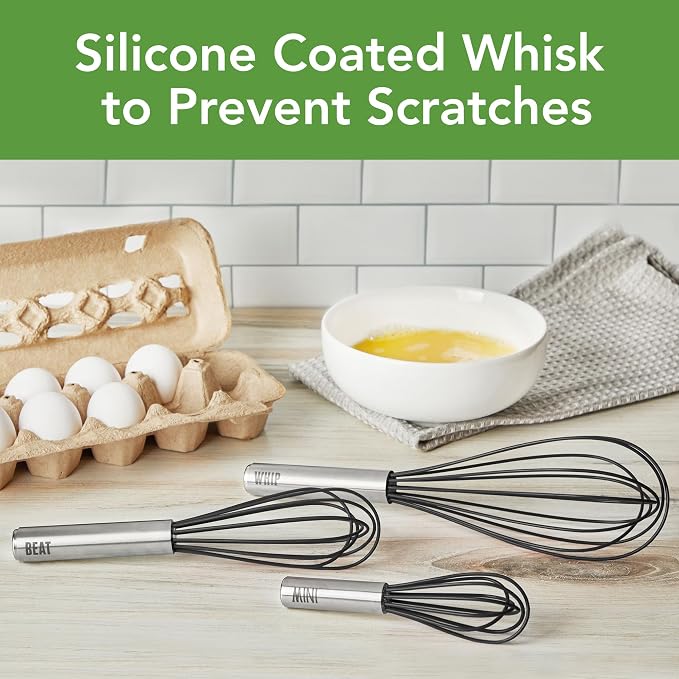 Tovolo Whisk 9 Inch Heavy Duty Silicone Wire Stainless Steel Whisker - Image 2