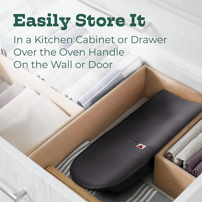 Grey Double Oven Mitt Kitchen Protection - Image 8