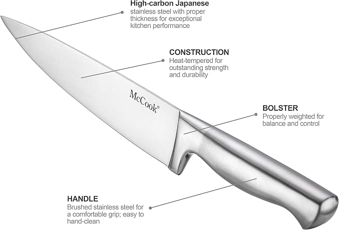 McCook® Knife Sets, German Stainless Steel Kitchen Knife Block Sets - Image 8