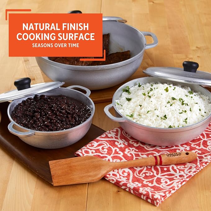 IMUSA Caldero Stock Pot with Lid 3pc Set, 1.5/3.5/7 QT, Cast Aluminum, Riveted - Image 5