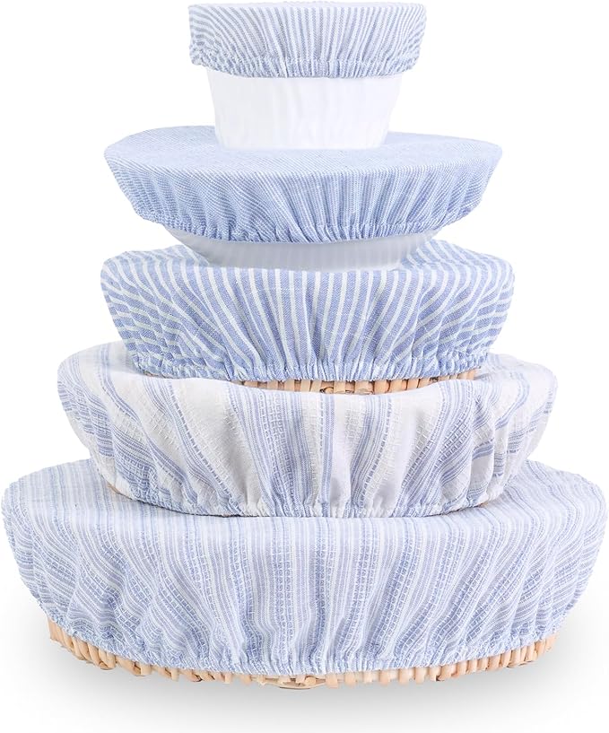 Reusable Bowl Covers, 5 Size Stretch Cloth Bowl Covers by Unknown
