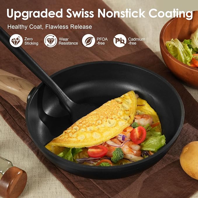 SENSARTE Nonstick Pots and Pans Set 17pcs, Healthy Induction Cookware Set - Image 3