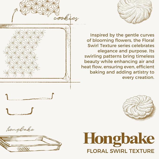 HONGBAKE Nonstick Baking Sheet Pan Set of 3, Cookie Sheets - Image 3