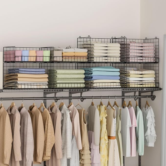 4 Tier Stackable Closet Organizers and Storage Shelves, Foldable Closet Shelf - Image 8