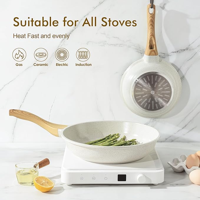SENSARTE Nonstick Ceramic Frying Pan Skillet, 11 Inch Omelet Pan, Healthy Non - Image 3