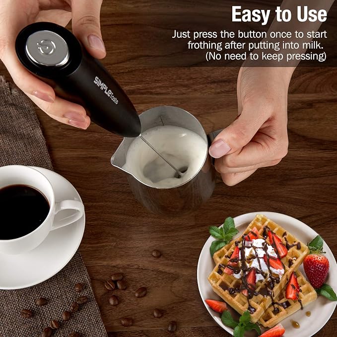 SIMPLETASTE Milk Frother Handheld Electric Foam Maker, Drink Mixer - Image 2