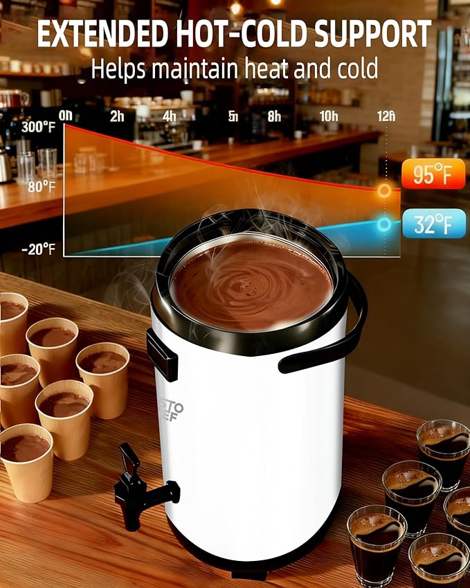 Insulated Beverage Dispenser 3 Gallon, Hot&Cold Drink Dispenser - Image 6
