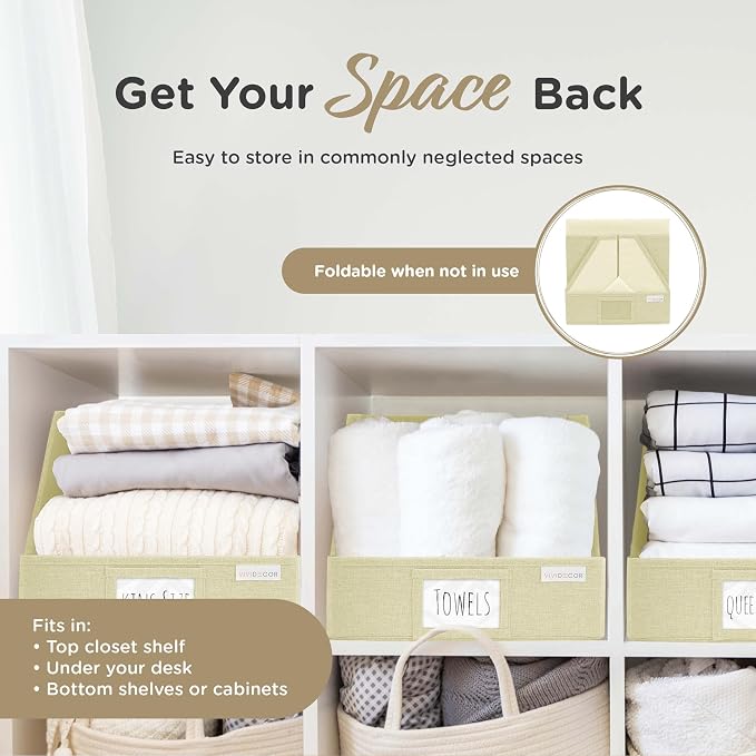VIVIDECOR Open Front Trapezoid Closet Bins 12x12x10 – Closet Shelf Organizer - Image 5