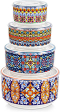 vancasso Serving Bowls with Lids Set of 4, Ceramic Nesting Mixing Bowls by vancasso