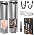 VOXON Update Electric Salt and Pepper Grinder Set Rechargeable Stainless Steel by VOXON