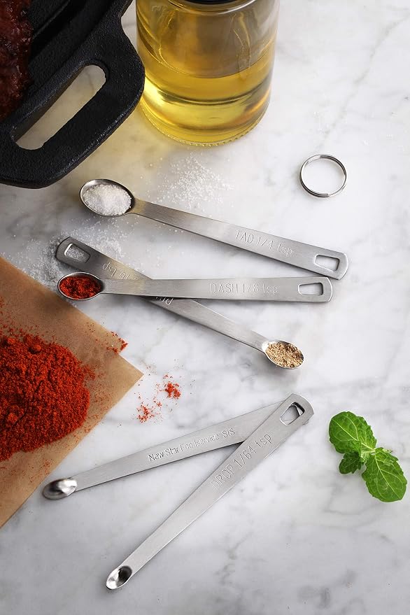 New Star Foodservice 42924 Stainless Steel Measuring Spoons Set - Image 6